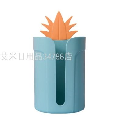卫生间壁挂纸巾抽收纳 菠萝型免打孔纸巾盒 家用多功能卷纸筒2011白底实物图