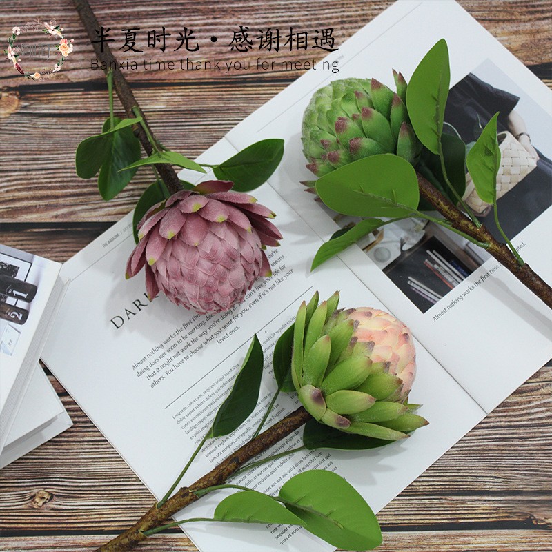 Artificial flowers, sugar apples, emperor flowers, silk flowers, home soft furnishings, table ornaments, floral art, Buddha heads, artificial flowers, interior decoration flowers in shops detail image 14