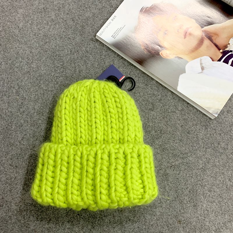 Autumn and winter handcrafted thick woolen hat, simple, fashionable and elegant. Iron label rolled-up hat, Japanese-style cold hat, European and American trendy ins Item Picture