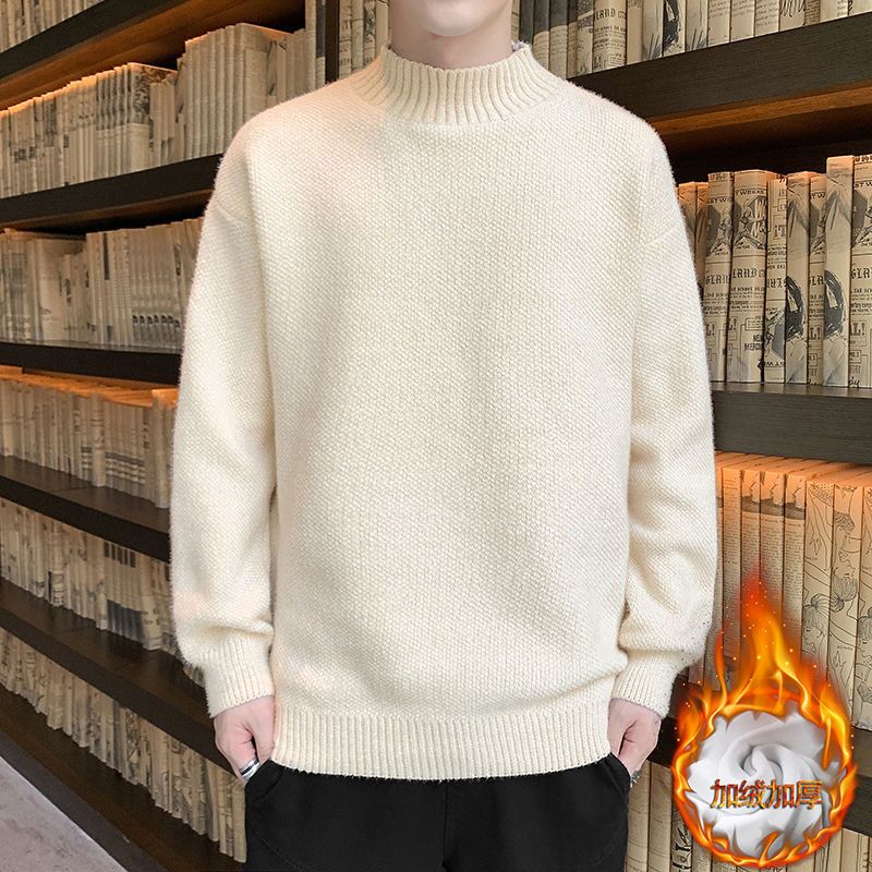 毛衣男圆领纯色春秋款内搭打底衫 秋冬季潮流毛线衣毛衫秋季针织衫231