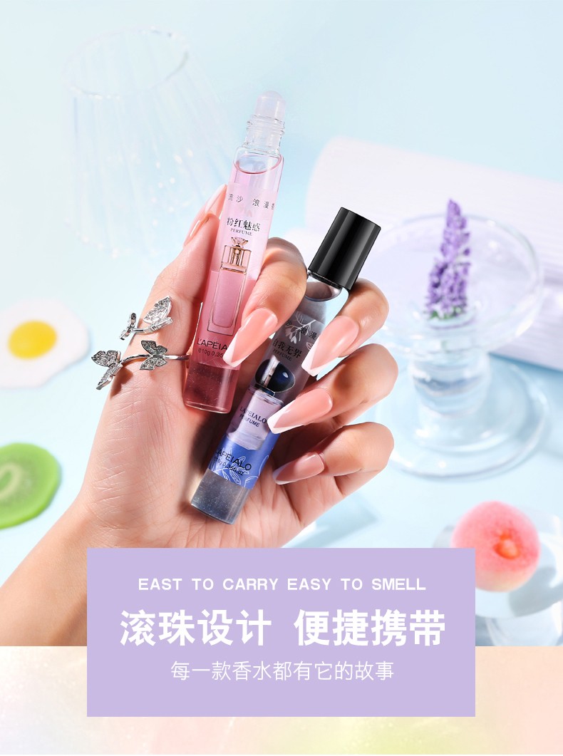 This popular roll-on perfume is a long-lasting, light and fresh scent for women. It is also a student roll-on body lotion with a refreshing fragrance that can remove sweat and odors detail image 4