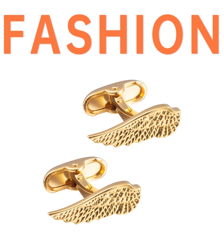 Cross-border foreign trade Amazon European and American wing-shaped men's shirt cufflinks, fashionable cufflinks custom wholesale detail image 1