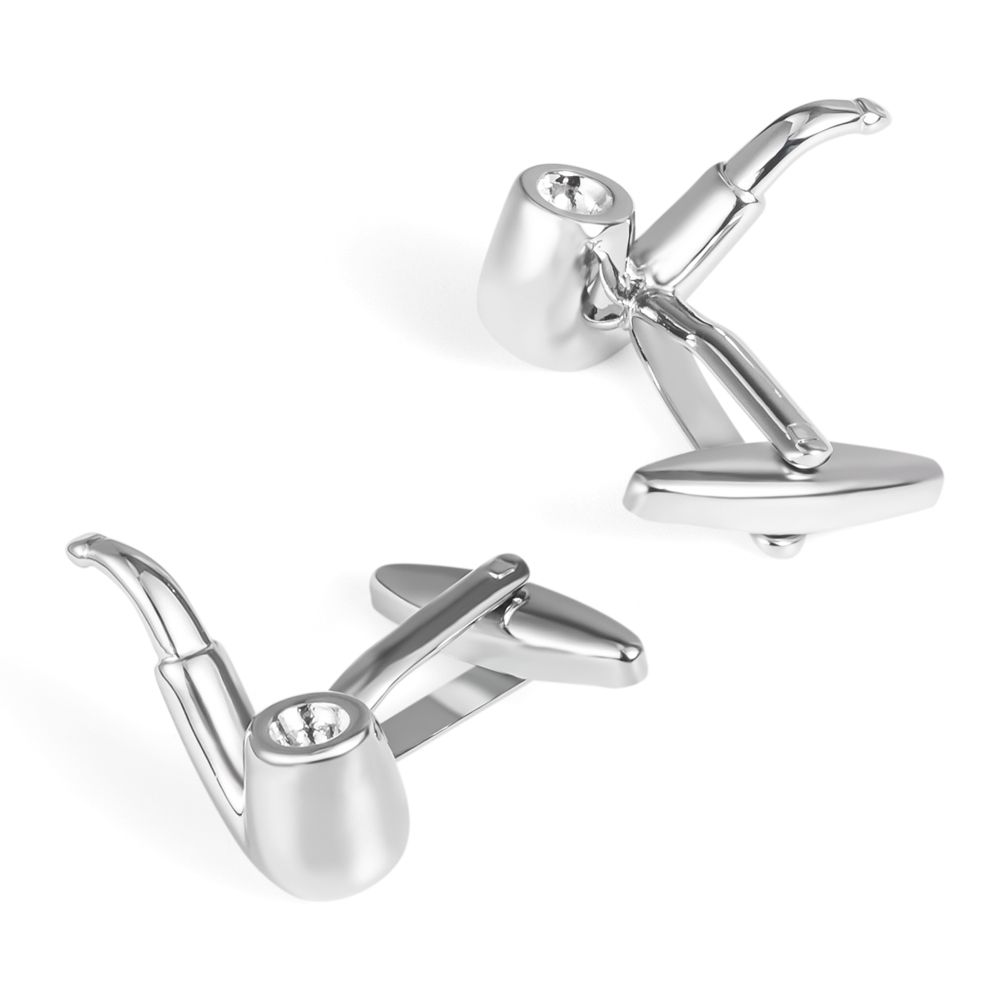 Wholesale of fun pipe-shaped cufflinks with smooth metal cuffs and studs for men's French shirts Application Scenario