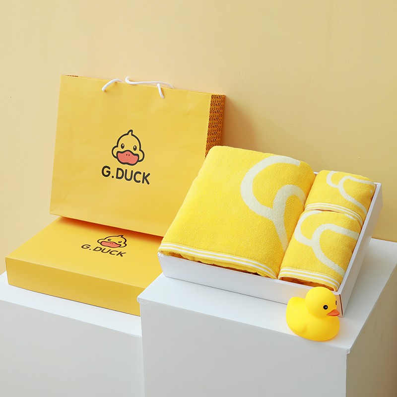 【 G.DUCK Big Set 】G.DUCK Hong Kong Little Duck Pure Cotton High-end Towel, Bath Towel and Children's Towel Three-piece Set Combination detail image 1