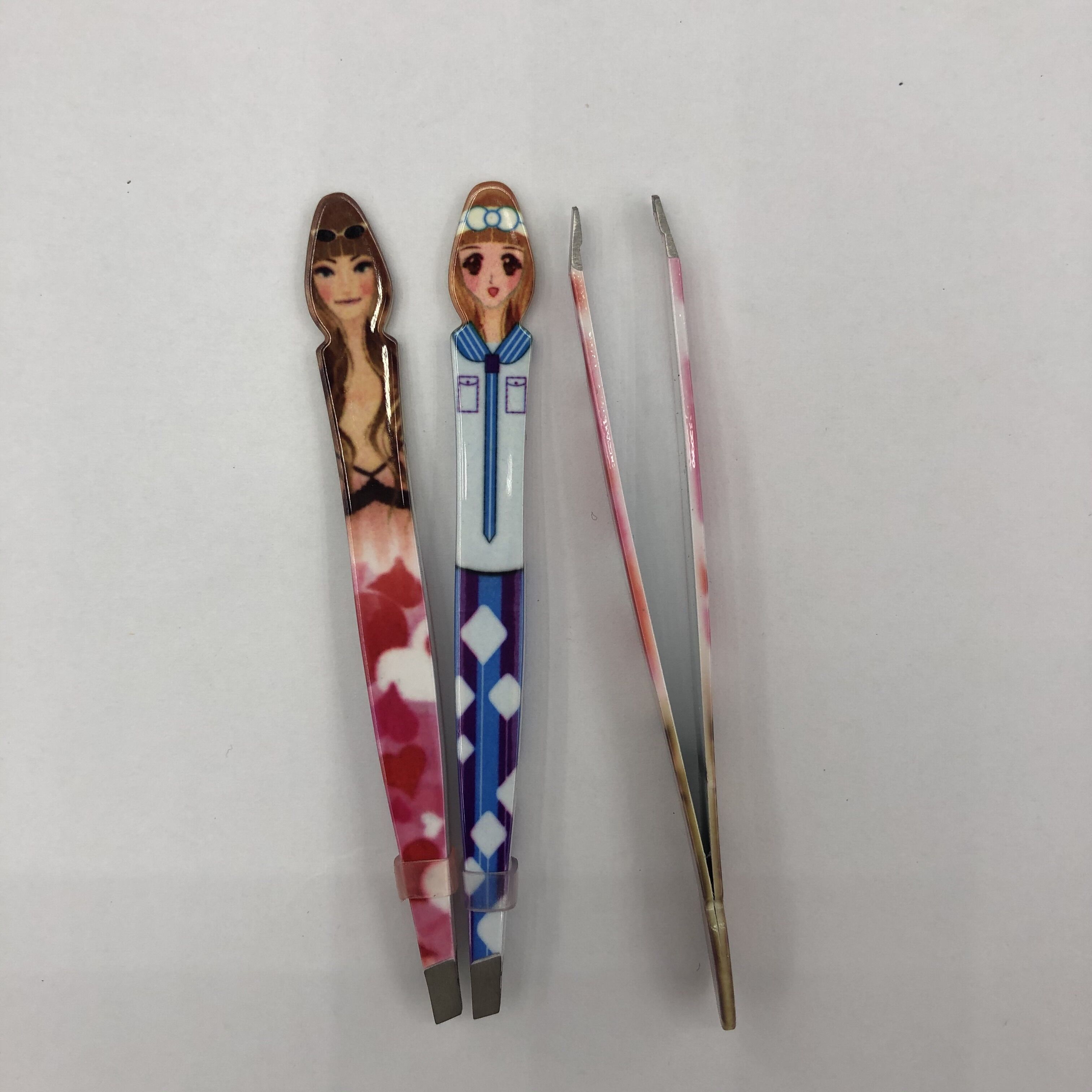Stainless steel eyebrow clip Eyebrow clip Shaving eyebrow clip shaving knife plucking eyebrow clip plucking beard tweezers Specification drawing