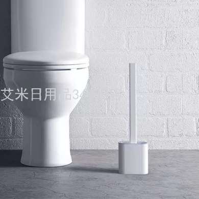 厕所套装无死角挂墙式家用免打孔壁挂式置物架创意硅胶马桶刷子白底实物图