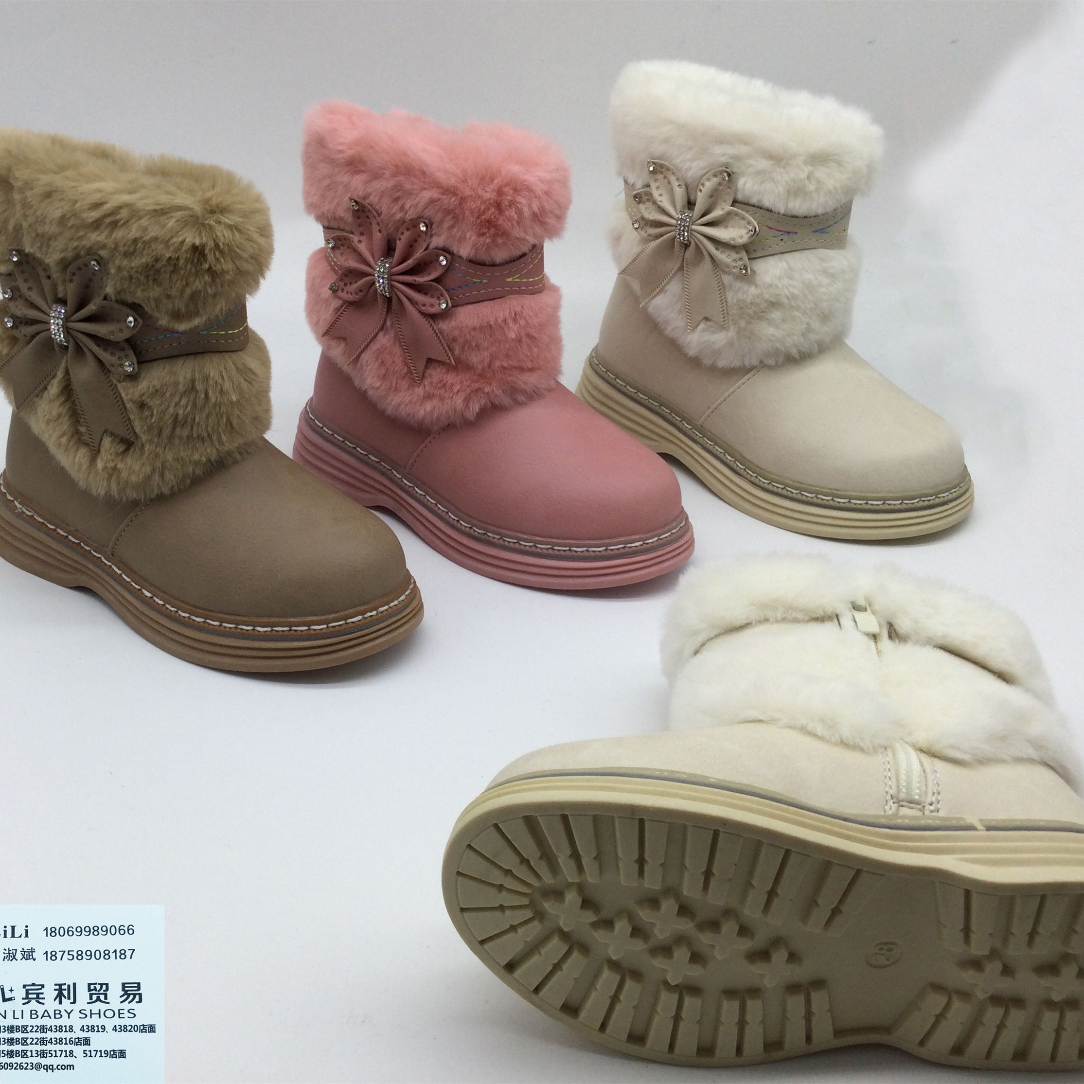 儿童新款童鞋男童女童靴子短靴加绒中大童雪地靴冬季棉鞋保暖37
