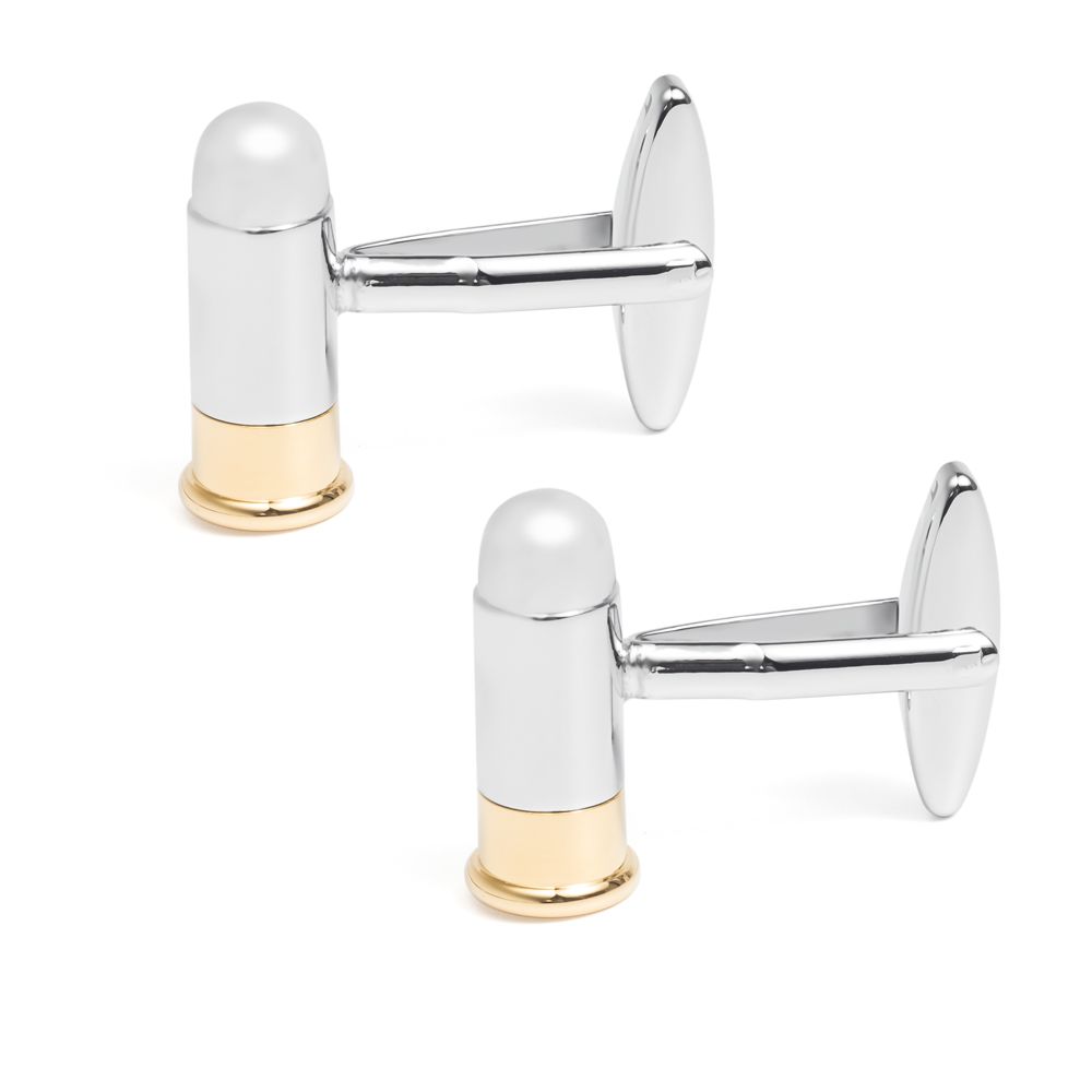 In stock, there are fun bullet-shaped, smooth, plain metal cuff buttons and cufflinks for men's French shirts details Picture