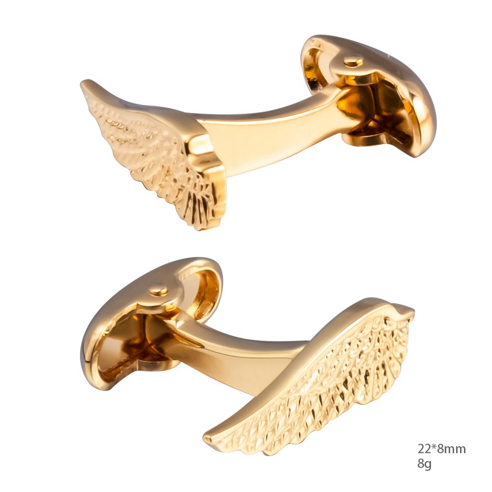 Cross-border foreign trade Amazon European and American wing-shaped men's shirt cufflinks, fashionable cufflinks custom wholesale Specification image