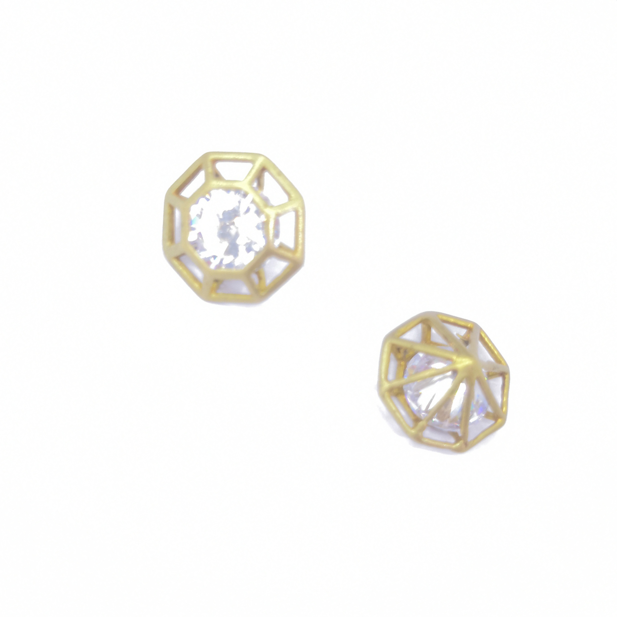 Aotong Accessories mc01419 Cast copper diamond-shaped white diamond necklace Earrings Accessories 1