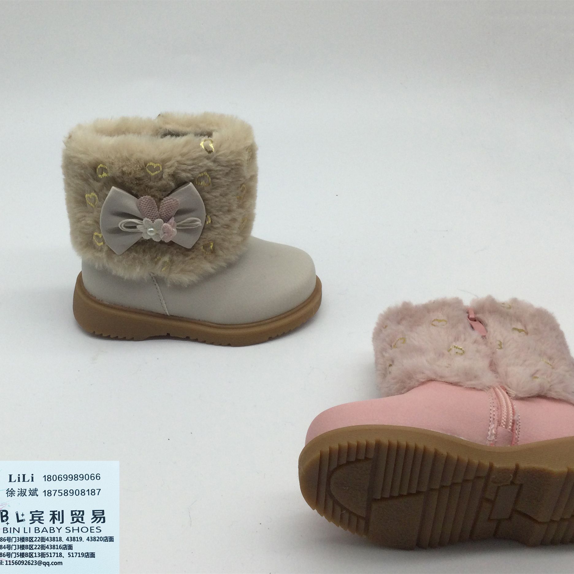 外贸女童马丁靴短靴雪地靴冬季新款加厚加绒儿童冬鞋小孩棉靴子46