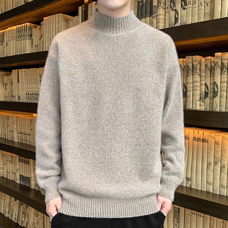 毛衣男圆领纯色春秋款内搭打底衫 秋冬季潮流毛线衣毛衫秋季针织衫178产品图