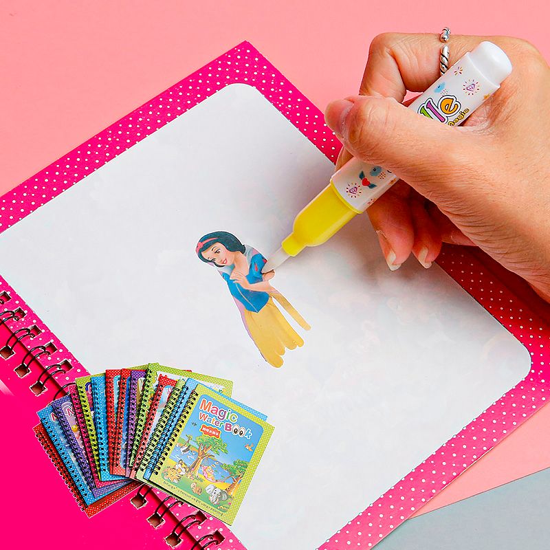 Water painting book a set of reuse baby baby boys girls painting book colouring book Princess magic water painting book full figure