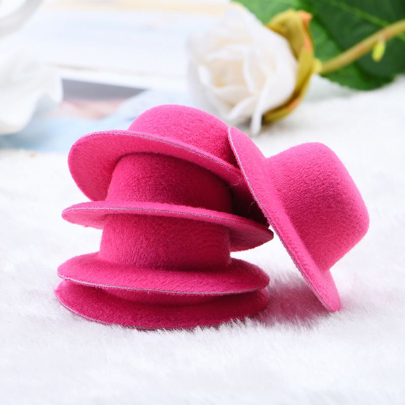 伊缘帽业 DIY制作创意材料  挂件摆件公仔5.8CM贴钻小帽子 装饰品配件 玫红色