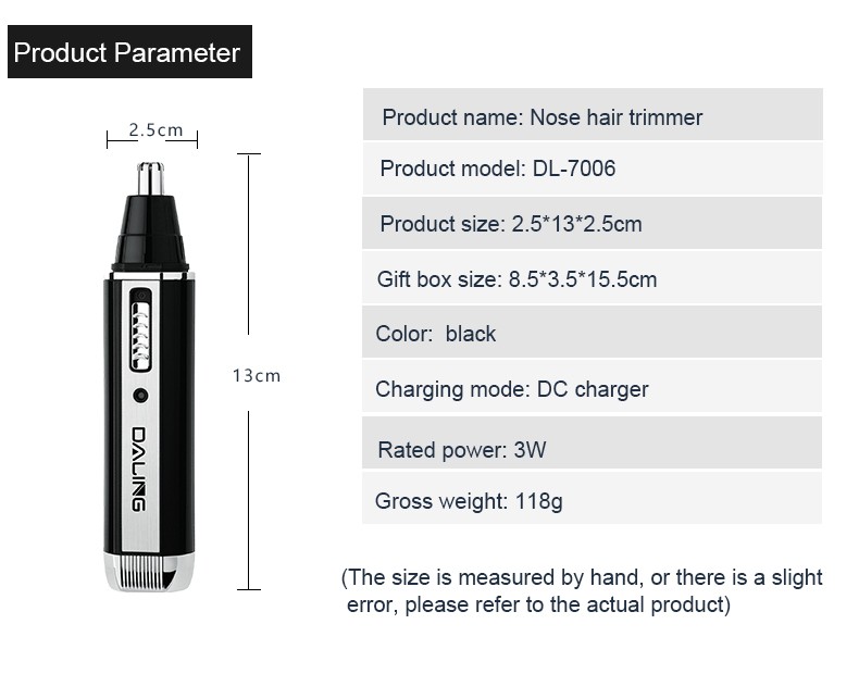 达玲DALING-7006电动鼻毛修剪器女男士修剃剪鼻毛器充电式去刮鼻毛修剪刀外贸批发详情11