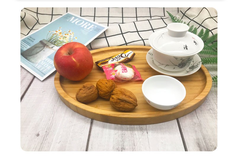 椭圆形竹制托盘茶盘水果盘日式桌面收纳干果盘子详情图5