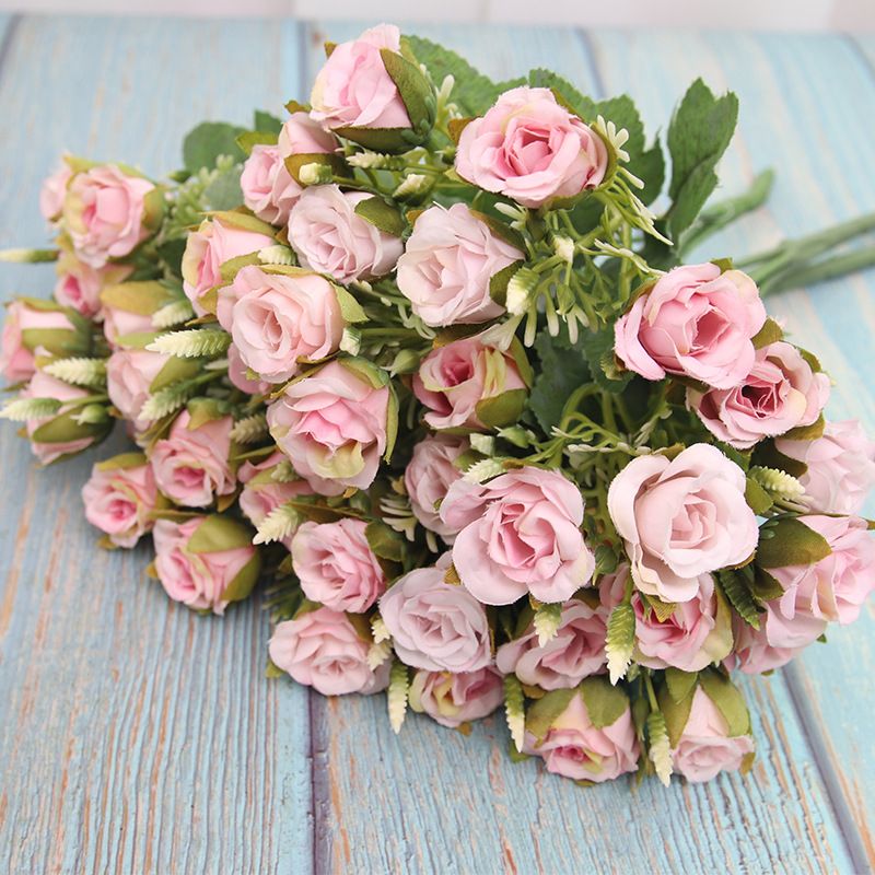 Factory wholesale wedding artificial flowers, small pomegranate buds, rose artificial bouquets, silk fabric artificial flowers, home floral art ornaments details Picture