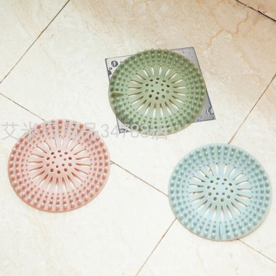New silicone floor drain mat bathroom kitchen hair filter sink anti-clogging creative silicone anti-leak