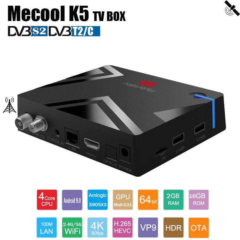 MECOOL K5 TV box  905x3 Android 9.0 HD Set-Top Box 2 Prime Dual Antenna Network Player  thumbnail