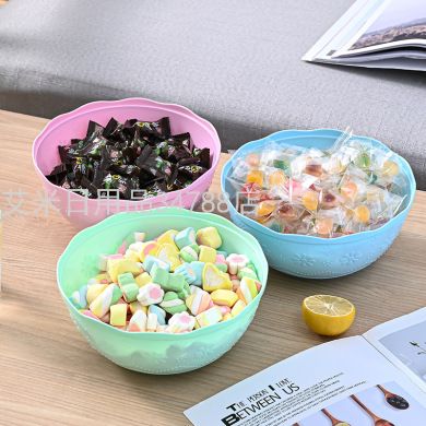 圆形糖果盅糖果罐大号食品收纳带盖零食储物罐071-4白底实物图