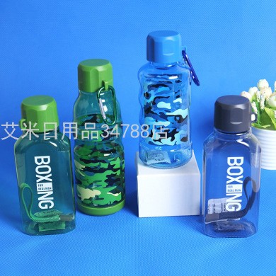 新款磨砂旋盖方杯 塑料450ML水杯户外骑行游玩大容量塑料运动水杯详情图5