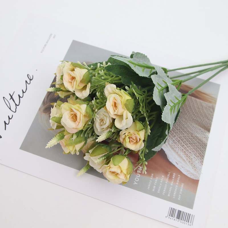 Factory wholesale wedding artificial flowers, small pomegranate buds, rose artificial bouquets, silk fabric artificial flowers, home floral art ornaments detail image 14