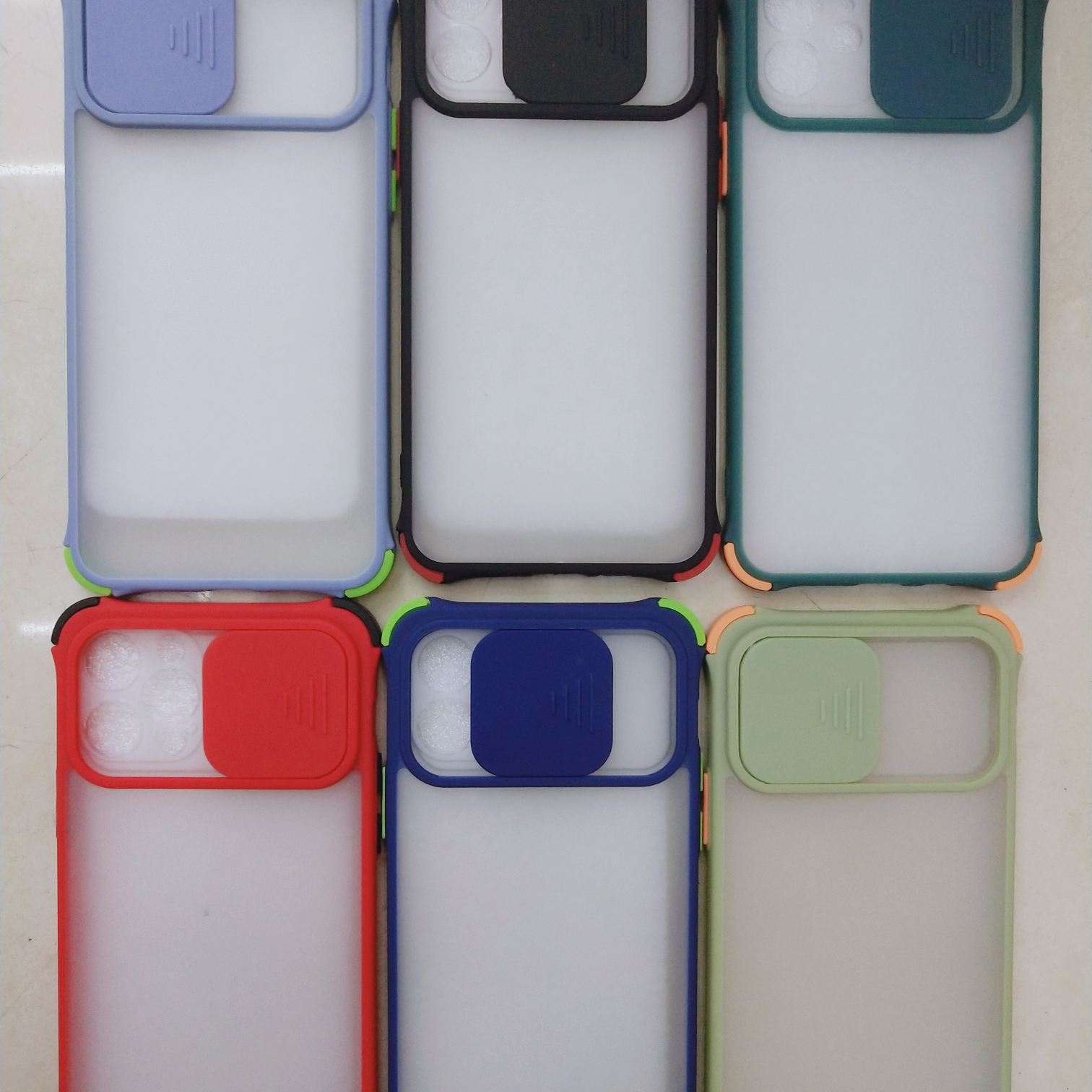 Skin sense anti-fall window push color button mobile phone case
