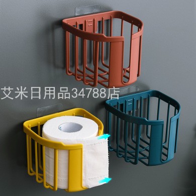 壁挂纸巾盒免打孔卫生纸置物架镂空卷纸盒厨卫沥水收纳置物架详情图1