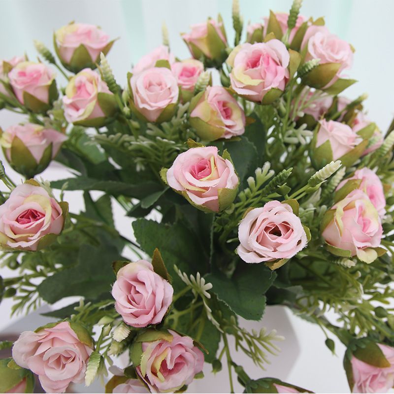 Factory wholesale wedding artificial flowers, small pomegranate buds, rose artificial bouquets, silk fabric artificial flowers, home floral art ornaments Specification image