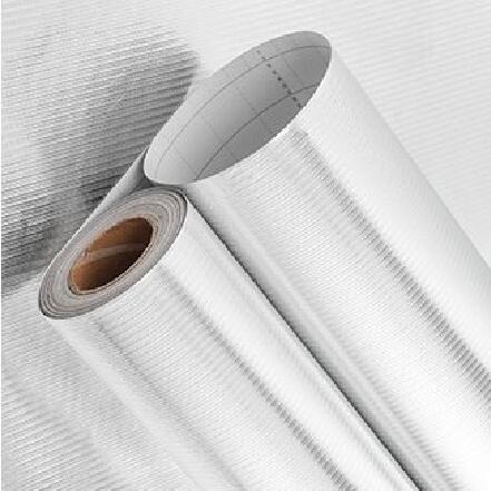 Striped anti-oil fume stickers, kitchen anti-splash stickers, self-adhesive aluminum foil contact paper, waterproof and heat-resistant wallpaper stickers, suitable for kitchen drawer linings, shelf linings, countertops and stoves, 3m*60cm details Picture