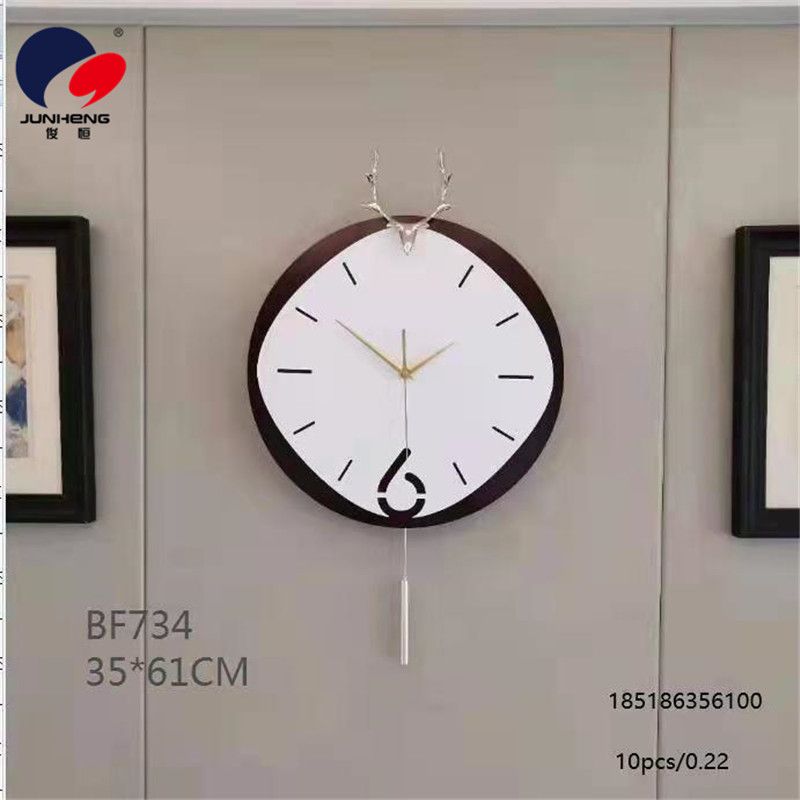 Nordic watch living room creative home fashion deer head hanging watch simple modern art light luxury decorative clock