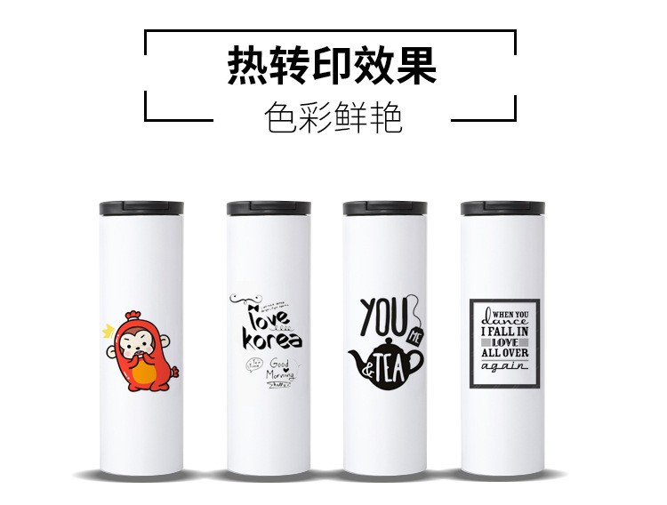 热转印空白直身杯304不锈钢保温杯室内便携水杯情侣礼品杯定制详情2