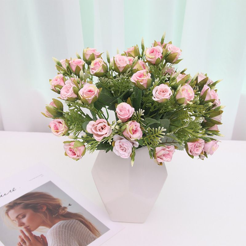 Factory wholesale wedding artificial flowers, small pomegranate buds, rose artificial bouquets, silk fabric artificial flowers, home floral art ornaments