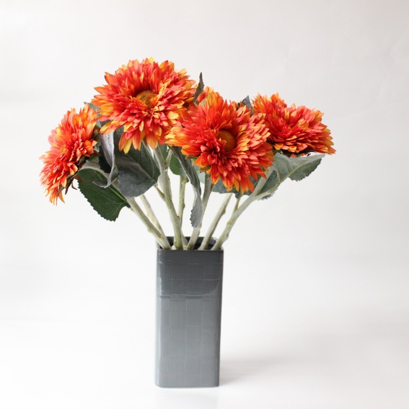 Wholesale of multi-layered sunflowers, Teddy double-petal sunflowers, artificial silk flowers, cross-border supply manufacturer detail image 2