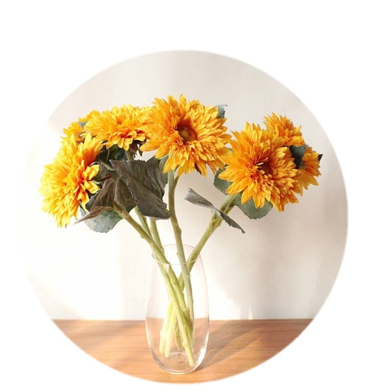 Wholesale of multi-layered sunflowers, Teddy double-petal sunflowers, artificial silk flowers, cross-border supply manufacturer detail image 8