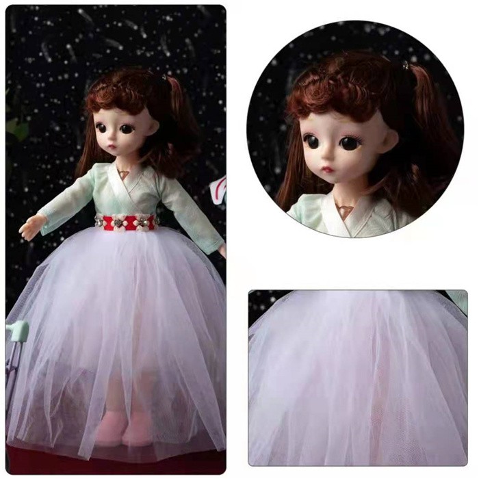 32cm关节可动智能音乐洋娃娃古装碎花裙婚纱唯美精致详情图1
