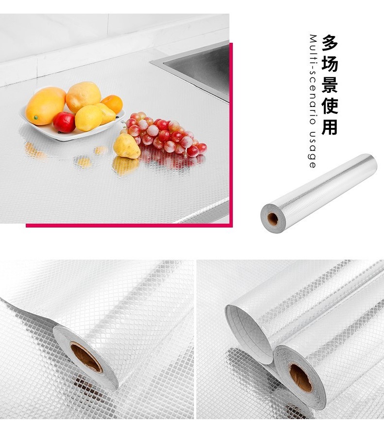 Diamond-shaped anti-oil fume stickers, kitchen splash stickers, self-adhesive aluminum foil contact paper, waterproof and heat-resistant wallpaper stickers, suitable for kitchen drawer linings, shelf linings, countertops and stoves, 3m*60cm detail image 9