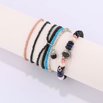 2021 new European and American cross-border personality colored stone pendant bracelet women's net red style natural stone hand string fashion hand accessories