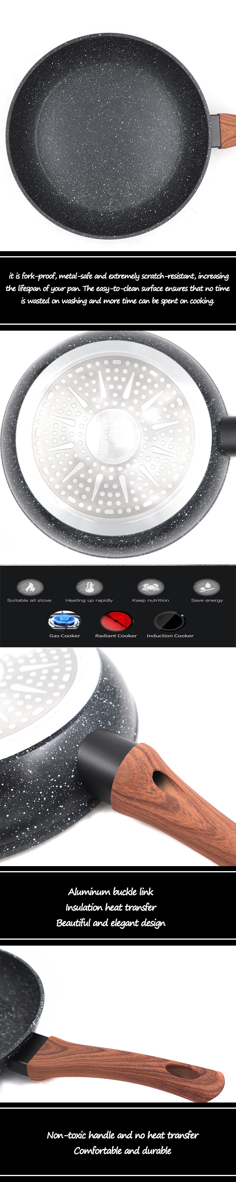Master Star Best Fry Pan Black Granite Coating Pan detail image 1
