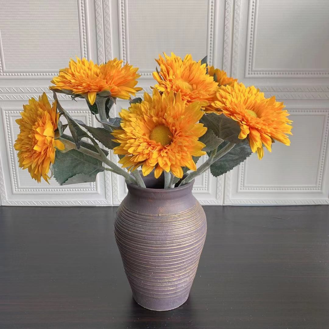 Wholesale of multi-layered sunflowers, Teddy double-petal sunflowers, artificial silk flowers, cross-border supply manufacturer detail image 7