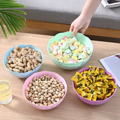 圆形糖果盅糖果罐大号食品收纳带盖零食储物罐071-4产品图