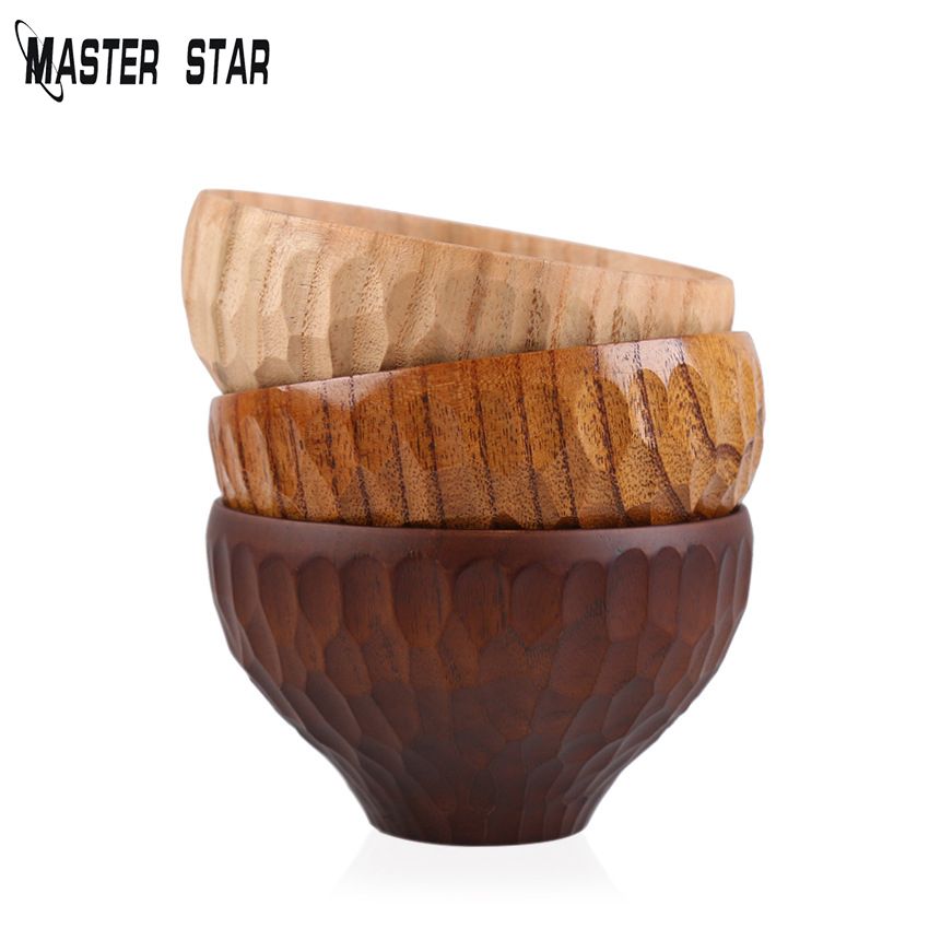 Turtle Shell Shape Wooden Bowl Carved Solid Color