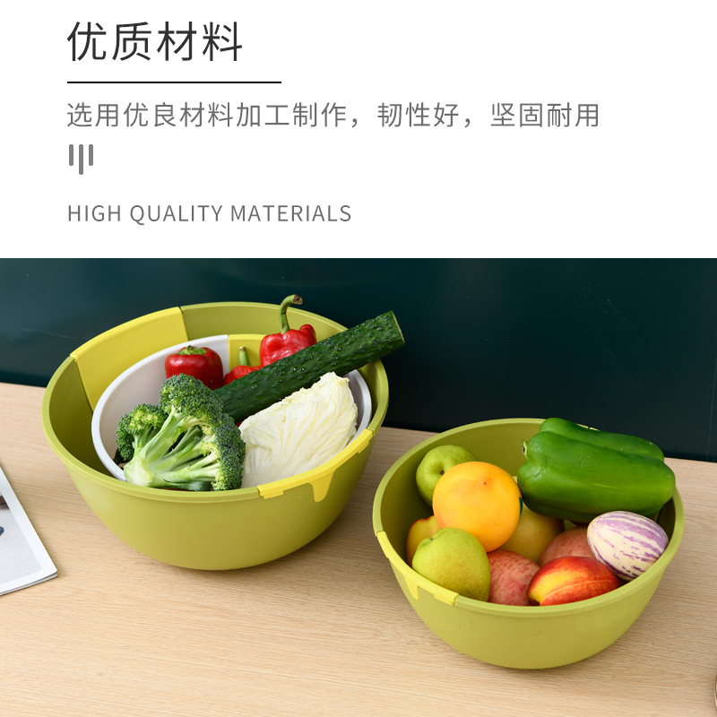 S39-8709自带搅拌勺沙拉碗家用塑料纯色圆形蔬菜水果碗厨房零食碗详情图5