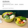 S39-8709自带搅拌勺沙拉碗家用塑料纯色圆形蔬菜水果碗厨房零食碗白底实物图
