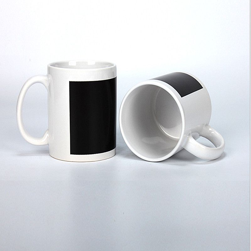 Personalized diy heat transfer cups, blank coating cups, white partial color-changing cups wholesale Specification image