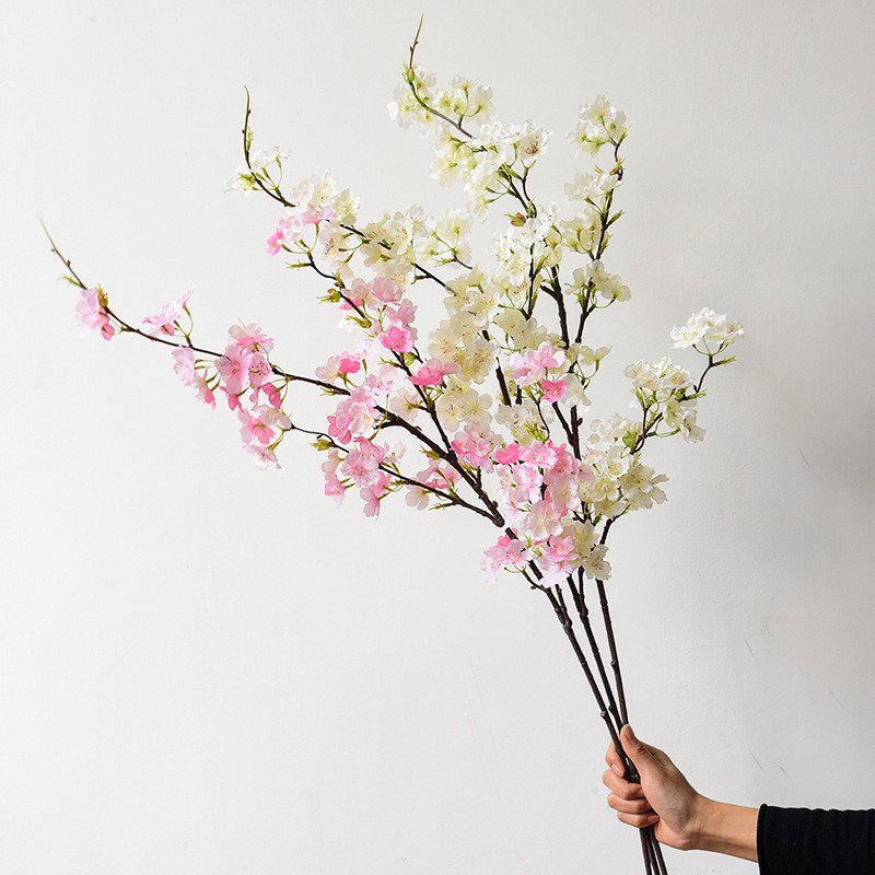 The manufacturer simulates 4-pronged cherry blossom branches, long branches, artificial flowers, silk fabric, plastic flowers, wedding decorations, arches, guiding paths, and artificial flowers detail image 3