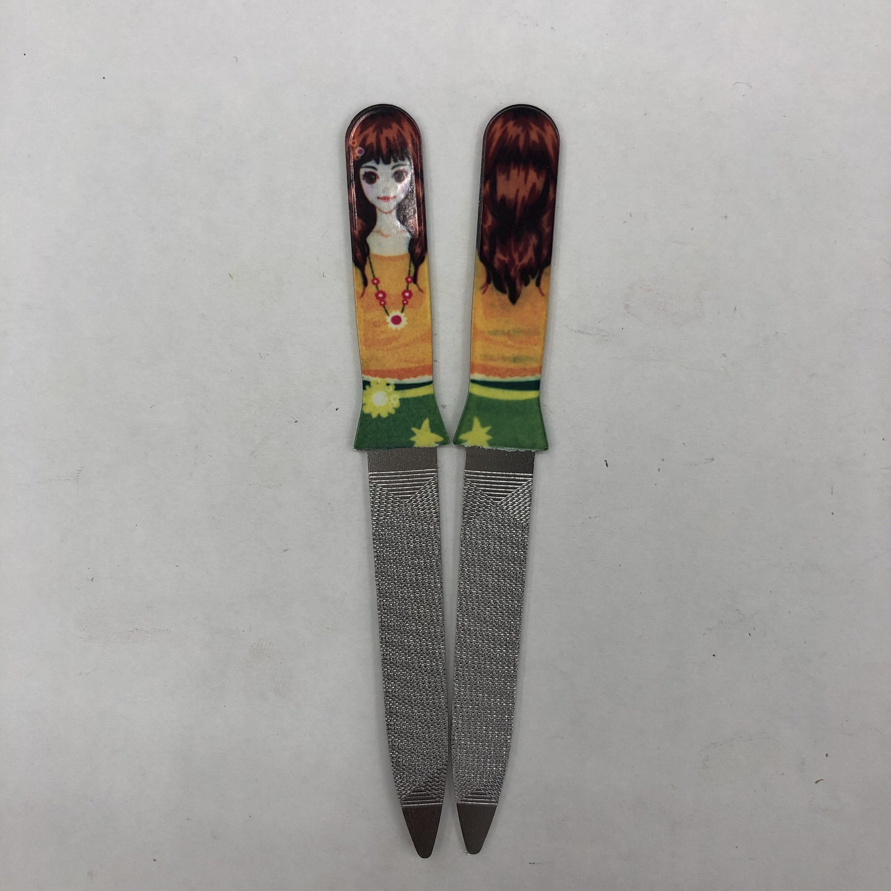Nail file Stainless steel nail trimmer Double-ended nail file cutiver fork Plastic handle nail file Manicure manicure cutiver tool details Picture