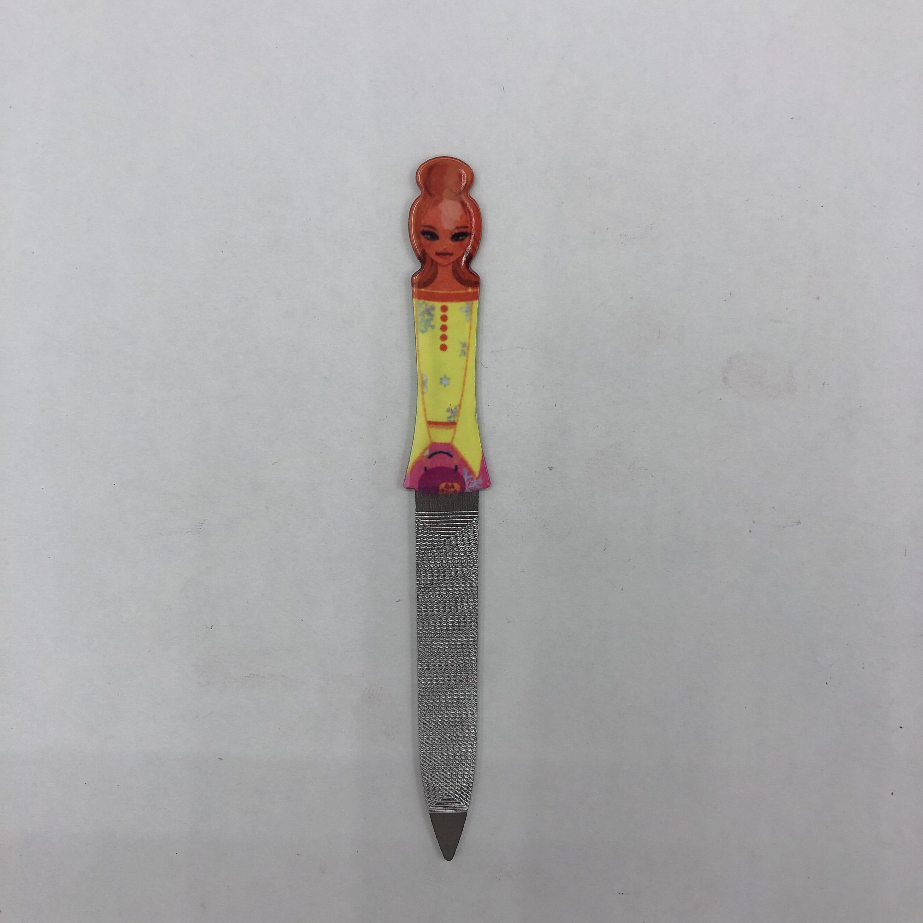 Beauty nail file Stainless steel nail file peeling fork Plastic handle nail file Nail manicure peeling tool Manicure trimmer full figure