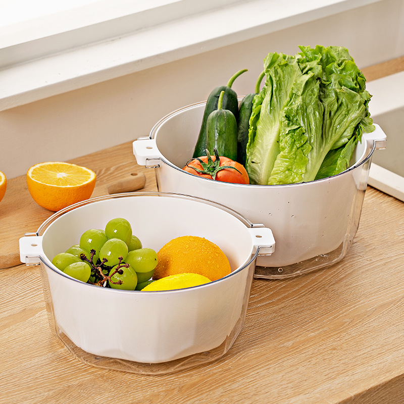 Y24-6235创意厨房沥水洗菜篮家用双层洗菜盆水果蔬菜清洗沥水篮详情图5