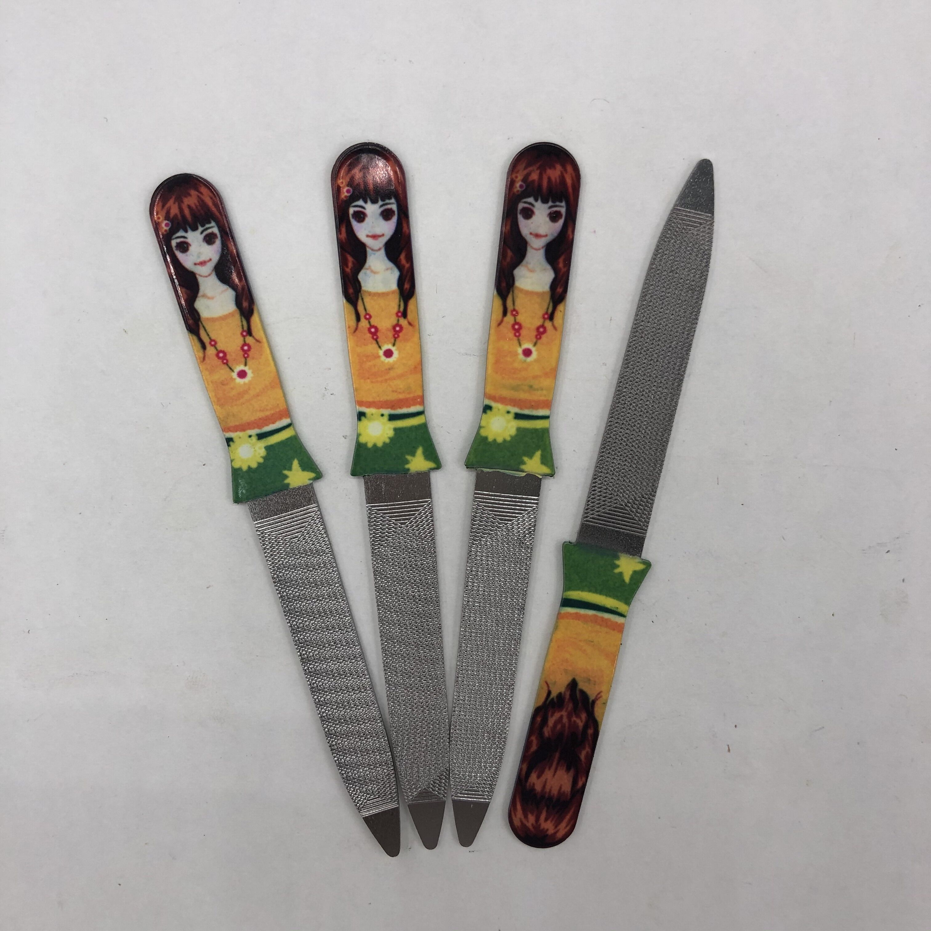 Nail file Stainless steel nail trimmer Double-ended nail file cutiver fork Plastic handle nail file Manicure manicure cutiver tool Application Scenario